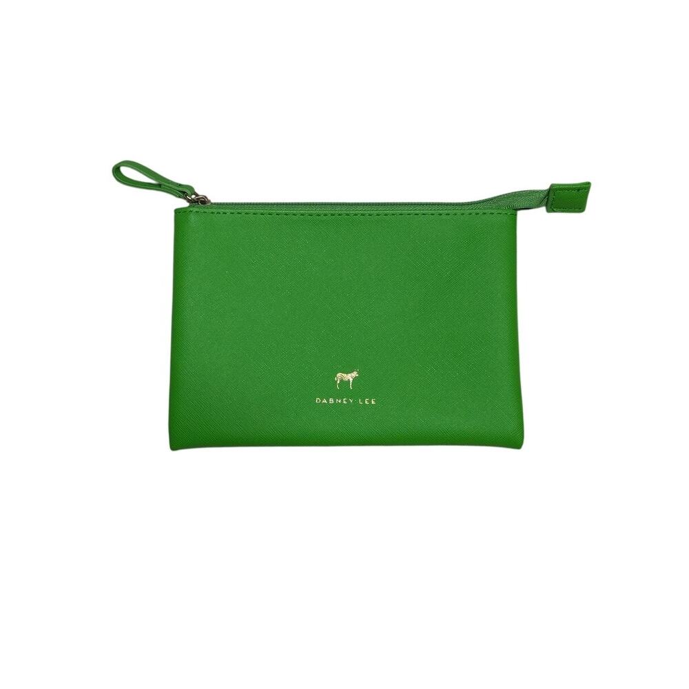 Dabney Lee Green Small Clutch Makeup Bag Zipper Pouch